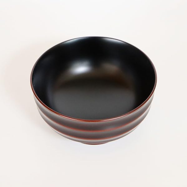Soup Dark Red Made by Echizen Domestically Made In Traditional Tochigi Japanese 300cc Bowl, Wheel-thrown, Interior, Hatanaka, Lacquerware, Wooden,