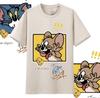 2026 Summer Comic Form Tom and Jerry Image 100 Cotton Printed Oversize Casual Tshirt Adult Children Parentchild Top Homewear