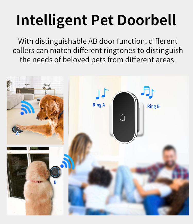 Campanello per Animali Domestici: Pulsante Tattile Wireless per Gatti e Cani