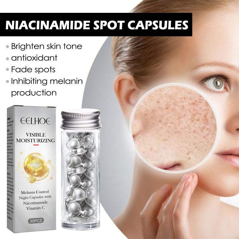 

Niacinamide Spot Removal Capsules Lightening Freckle Anti Dark Spots Fade Pigment Brighten Skin Tone Melanin Correcting Capsule 30pcs