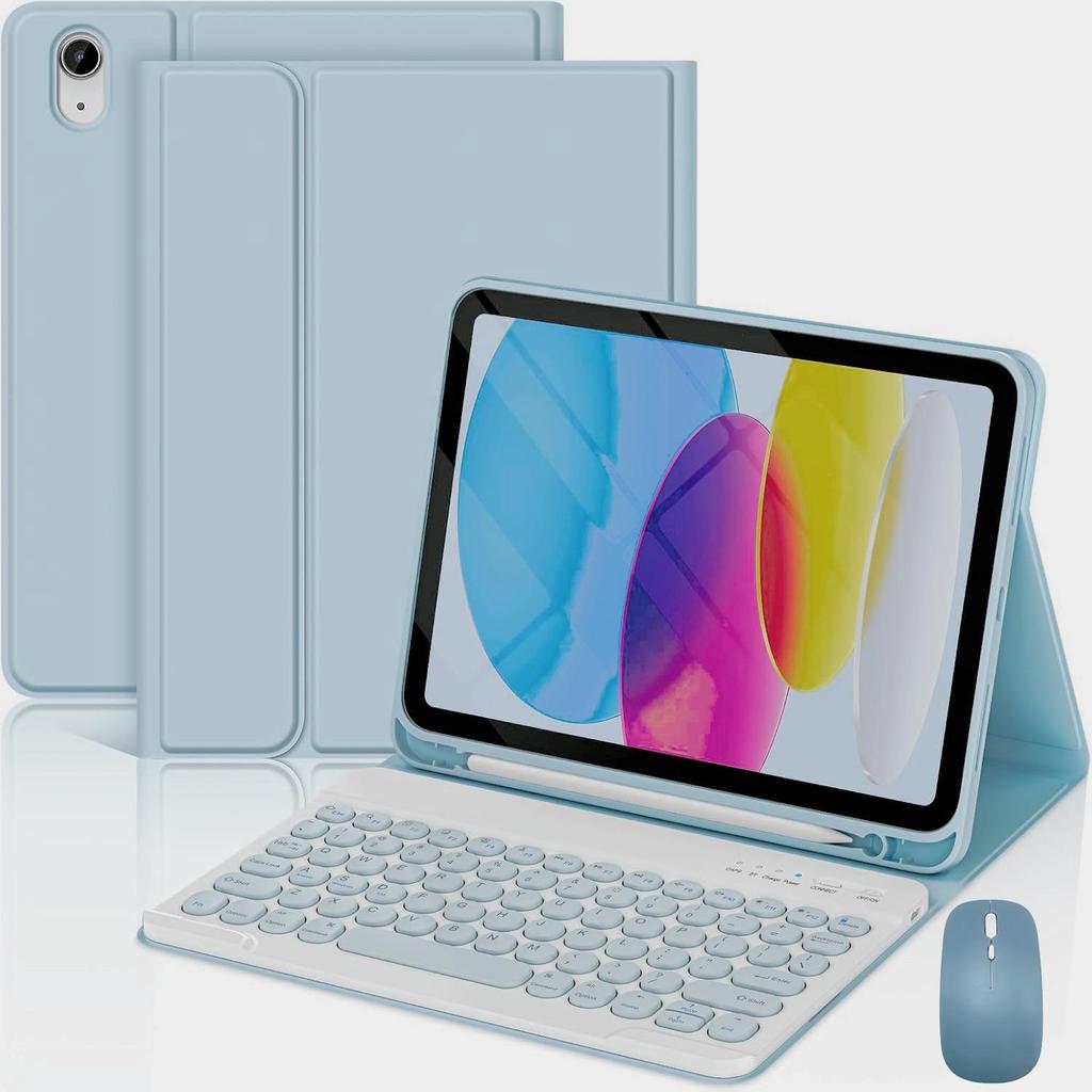 Redmi Pad 2 Tablet Case with Detachable Bluetooth Keyboard, Pen Slot, Round Cap, and Bluetooth Mouse