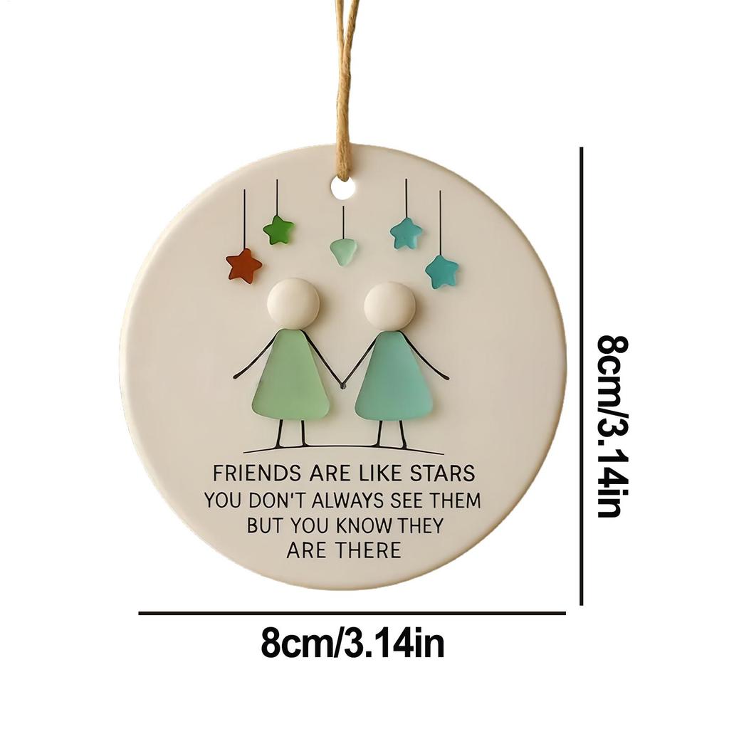 Friends Christmas Ornaments Acrylic Decorative Christmas Tree Decor Handmade Heart Shape Keepsake Figurines Decoration For