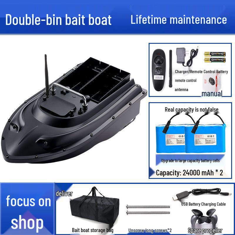 Smart 600m Remote Control High-Power Bait Boat with Constant Speed Cruise & Auto Unhooking Function for Fishing.