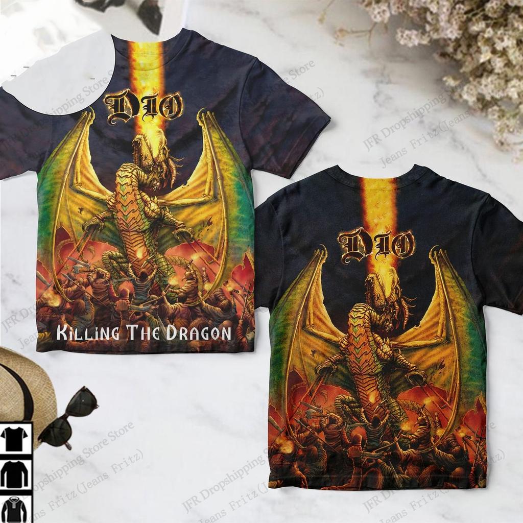Retro Rock Dio Band 3d Graphic Print T-shirt Men Women Fashion Casual Oversized Short Sleeve Tops Tees Men Clothing Album