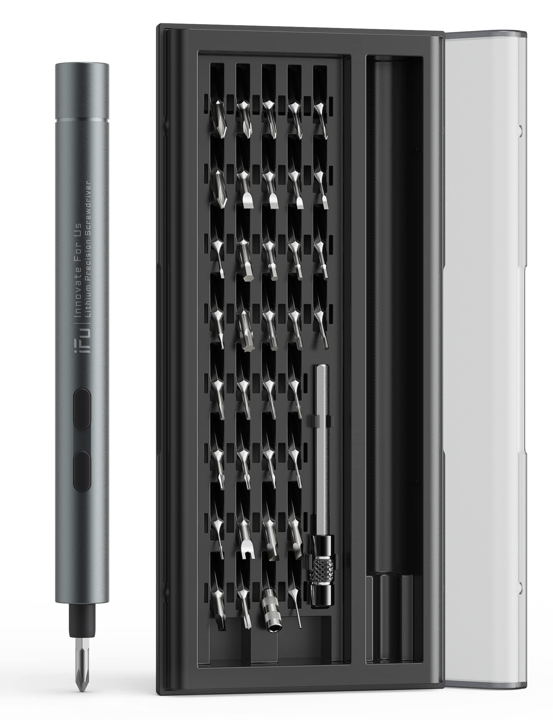 

iFu Mini Precision Electric Screwdriver 42-in-1 Set, Pen-Style (Grey)