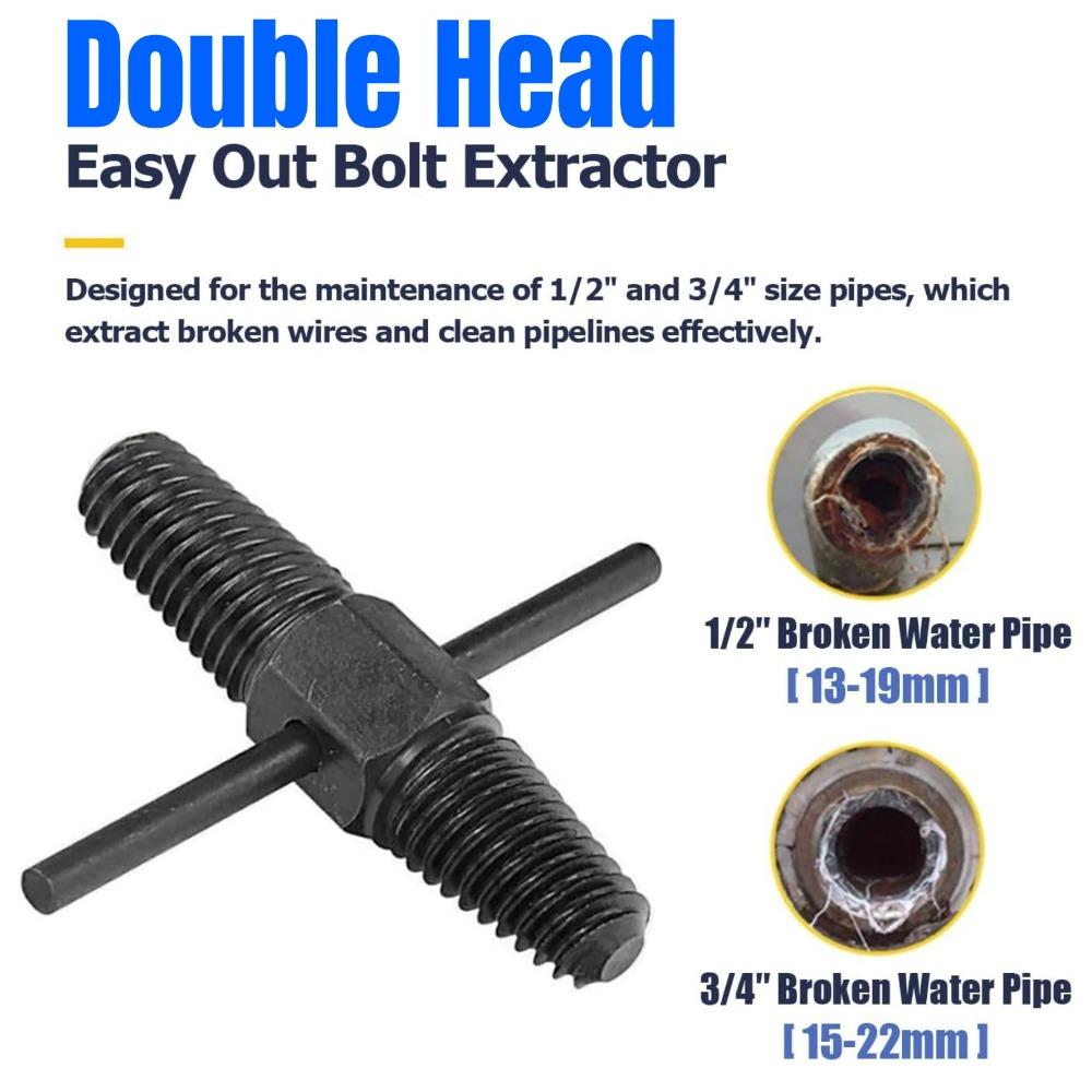 2 In 1 Broken Wire Water Pipe Bolt Removal Tool Water Pipe Break Extractor Kit for 1/2in / 3/4in Pipe Valve Faucet Break Bolt