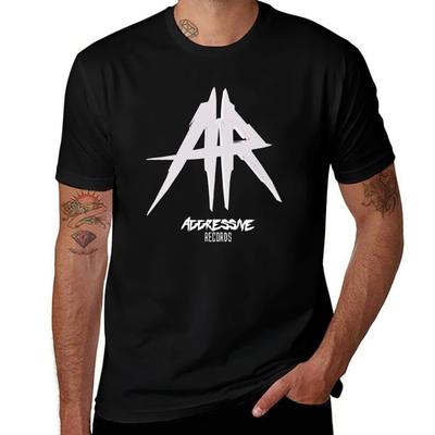 Aggressive Records T-Shirt T Shirt for Man 100 Percent Cotton T Shirt Man Luxury Man T Shirts for Men Casual T-Shirt