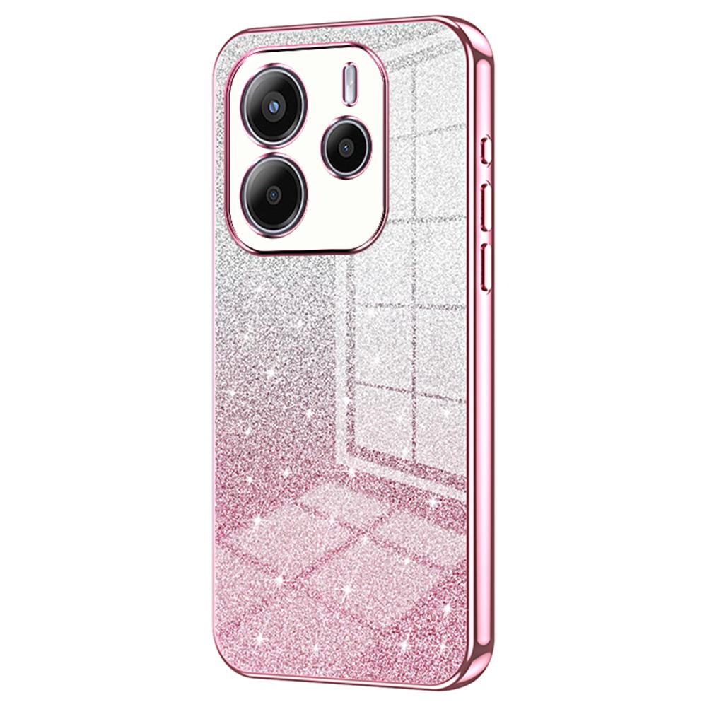 Pentru Xiaomi Redmi Note 14 4G (163,25 mm) Husă Telefon TPU cu Sclipici Gradient Galvanizat