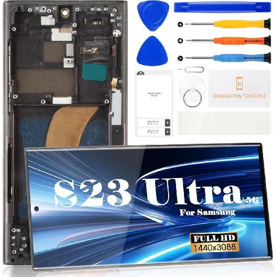 TFT for Samsung S23 Ultra LCD Digitizer Replacement for Samsung Galaxy S23 Ultra 5g Display Screen Replacement for Samsung SM-S918 Touch Screen