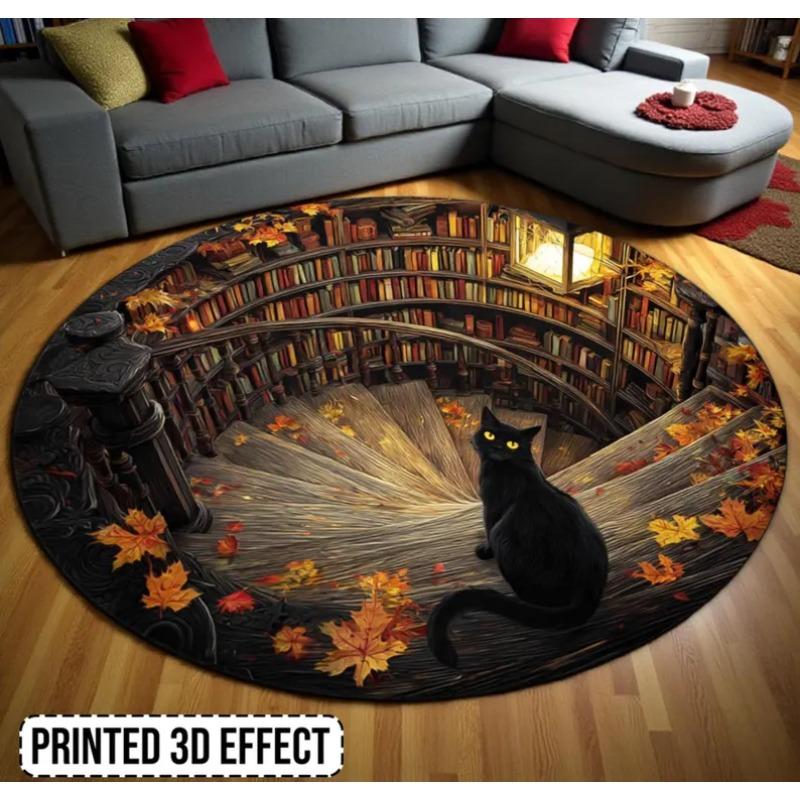 Festive Holiday Train Rug, Gift-Laden Locomotive On Circular Track Carpet, Cheerful Red & Green Mat for Nursery & Living Room