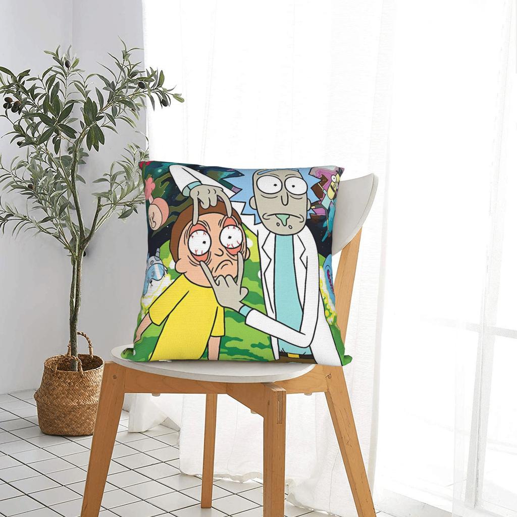 Ricked and Mortys Pillow Cover Soft Cushion Cover Morden Pillow Case For Living Room Sofa