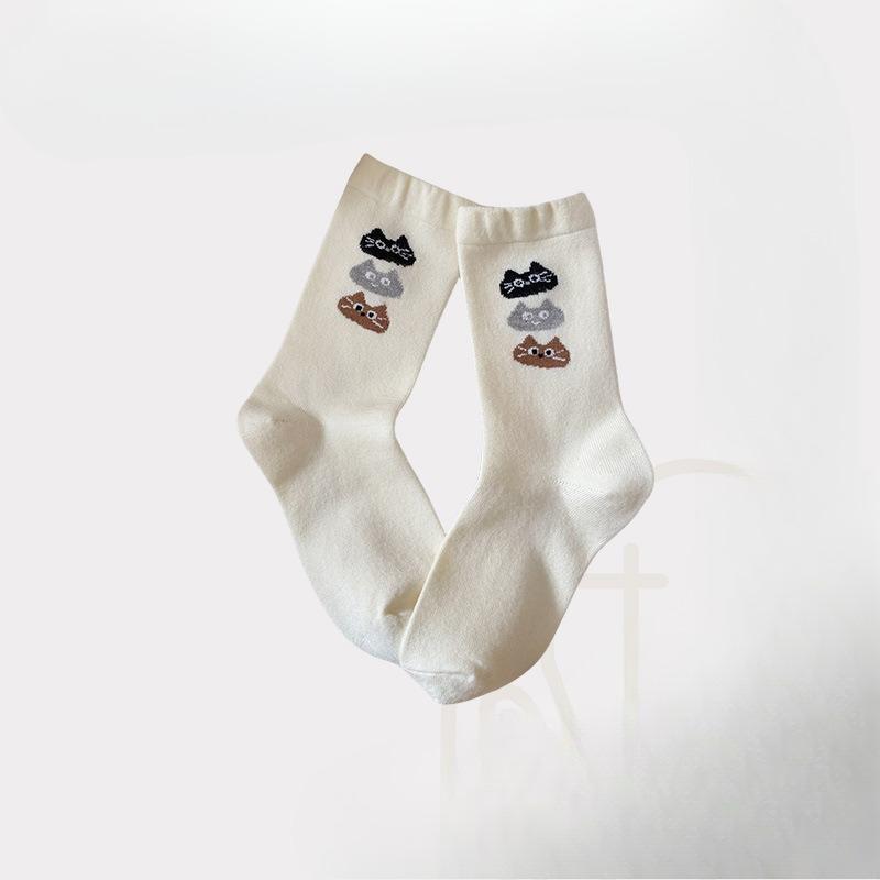 Cashmere Puppy Socks for Women, Thick, Warm, Trendy and Sweet Wool Socks, Cute Cartoon Mid-calf Socks