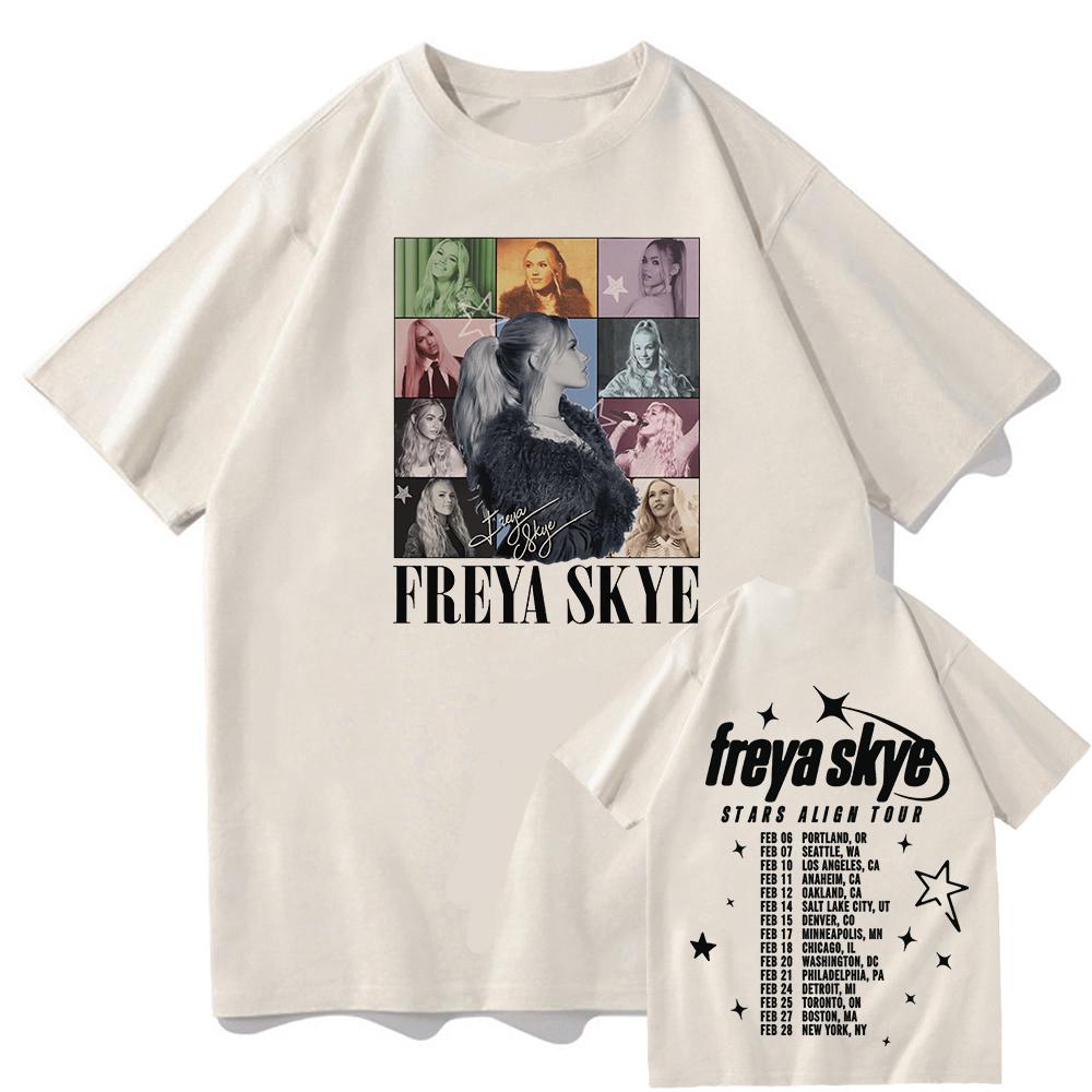 Freya Skye Printed Tshirt A Unisex Shortsleeved Printed GarUnisext Breathable Cotton Tshirt for Enjoying Street Style Music
