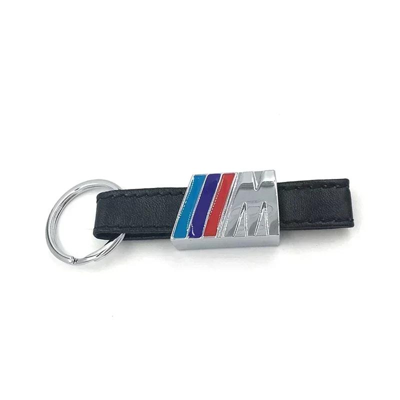 

New 2025 E60 E93 2025 New For BMW 1pcs Leather car metal keychain car badge key ring For bmw M Sticker e46 e90 f20 e60 e39 чёрный