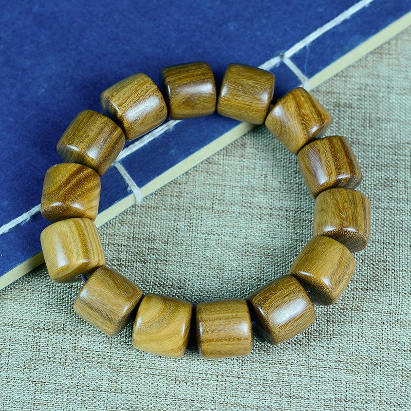 Bracelet Abaque Bois de Santal Rouge, Vert et Violet avec Perles de Jujube et Espaceurs Articulés en Bambou - Design Unisexe