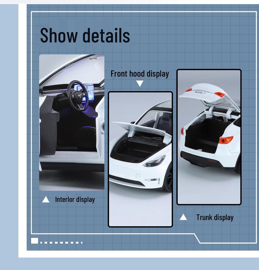 1:24 Tesla Alloy Car Model Simulation Toy - New Energy Vehicle for Kids