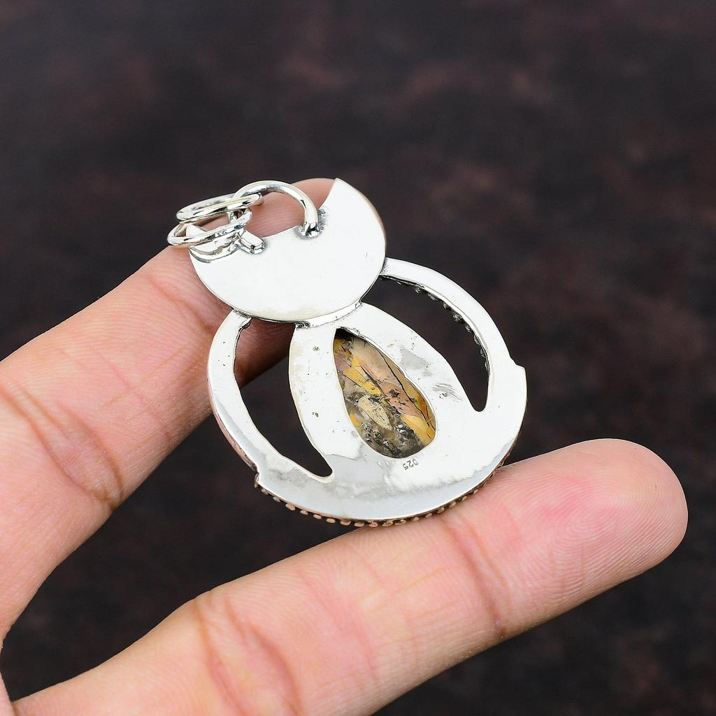 Brecciated Mookaite Pendant Antique Gemstone Jewelry 925 Sterling Silver Pendant Handmade Unique Design Pendant Gift For Friend Boho Jewelry