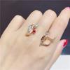 Exquisite 585 Purple Gold Earrings Russian Redstone Ear Buckle Plated Rose Gold Color Gold Exquisite Fashion Women'S Earrings
