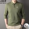JEEP SPIRIT Men's Pure Cotton Long-Sleeve Polo Shirt