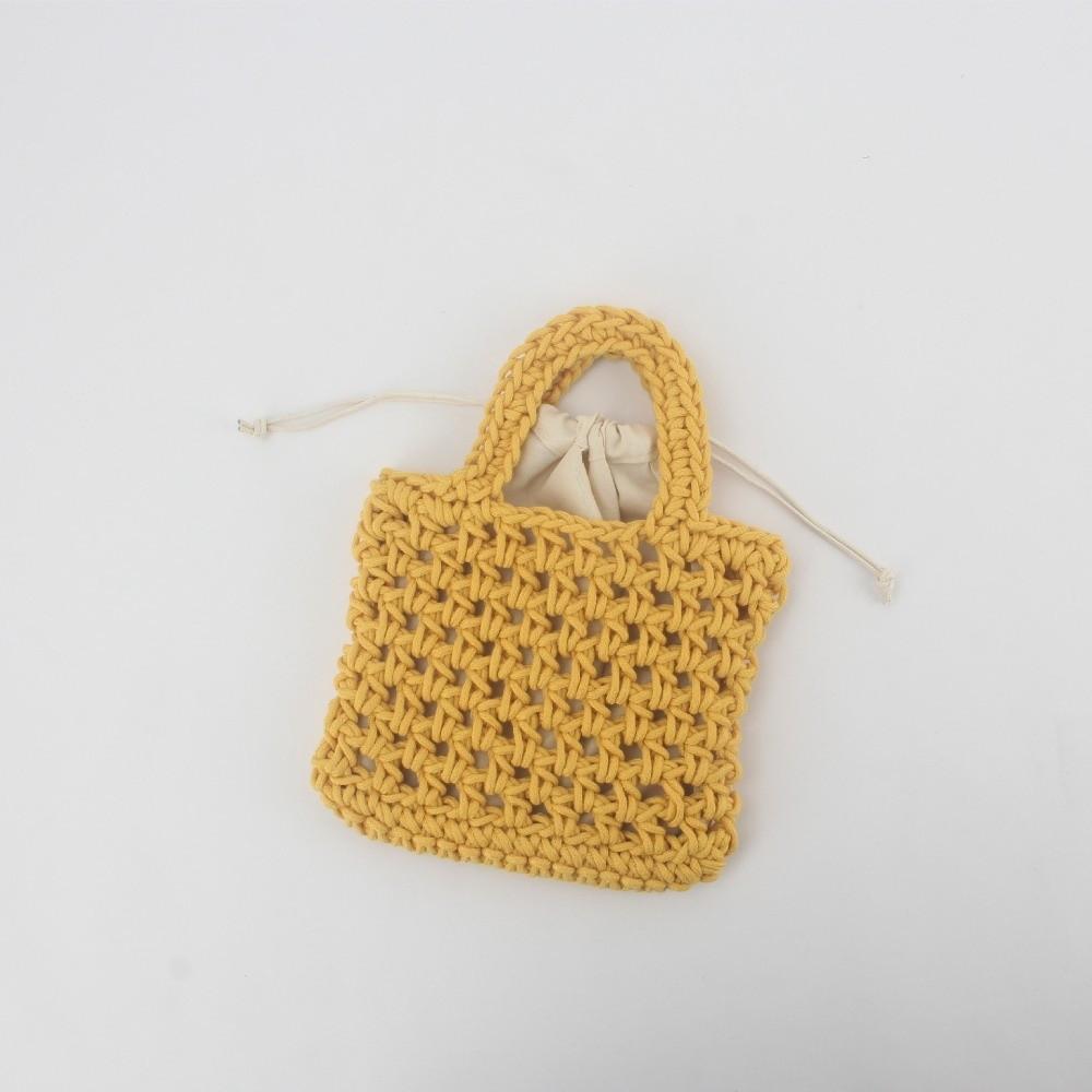 Exquisite Woven Tote Handbag Bohemian Hollowed Out Beach Bag Fashion Crochet Knitted Bag  Travel жёлтый