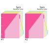 5 Pcs 3 Holes File Folders Document Bag Document Organizers Plastic Dividers Index Page Folders School Office Supplies
