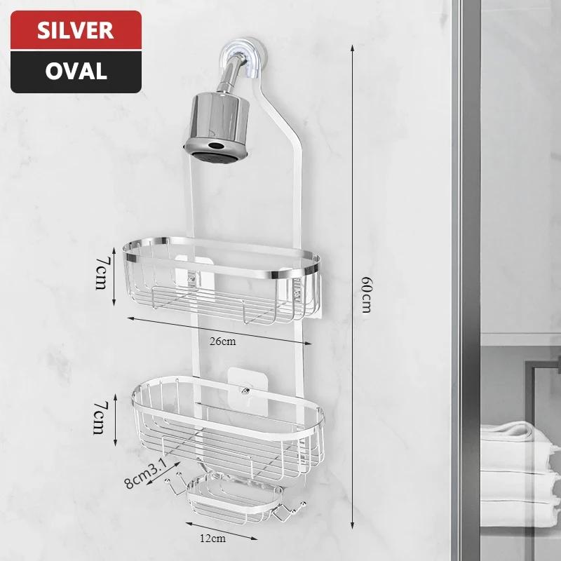 Shower Rack Bathroom Showerhead Storage Holder Non Perforated Shower Gel Storage Stand Home High-capacity Perfumed Soap Basket