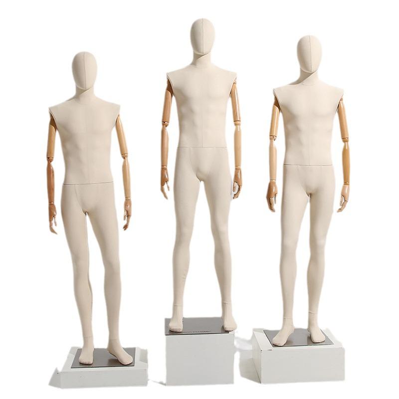 Male Full-Body Mannequin with Fabric Wrap for Clothing Display
