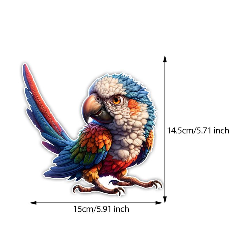 Funny Parrot Car Sticker Vinyl Decal Waterproof Rear Window Motorcycle Camper Bumper Truck Laptop Decoration TM311