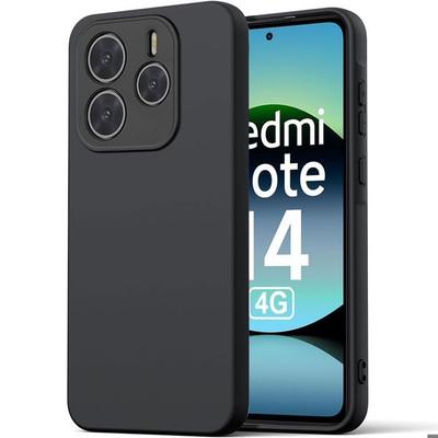 Hülle für Xiaomi Redmi Note 14 4G (nicht für 5G) Schutz Weich Silikon Dünn Kratzfest Schwarz