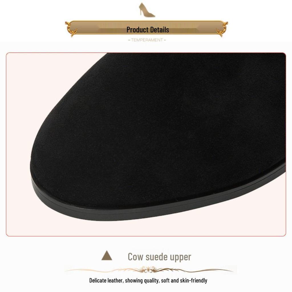 2025 Women's Suede Ankle Boots: Spring & Autumn Mid-Chunky Heel, Slimming Round Toe Design