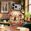 Phone Case: 2D Flat Design, Suitable for iPhone 18, 17, 16, 15, 14, 13Pro Colorful Silver Protective Case, Couple Style, Coffee Bean Bear, Christmas a