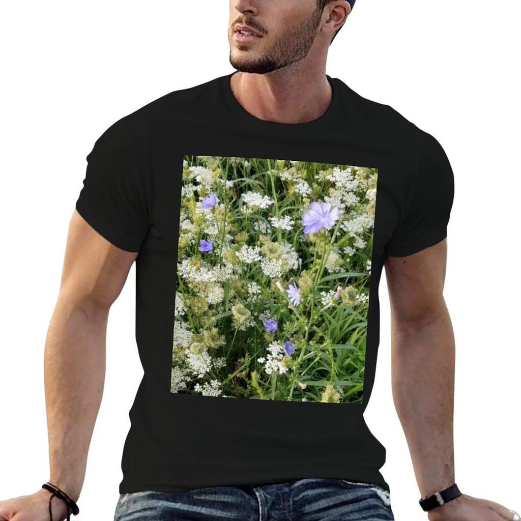Chicory and Queen Anne's lace T-Shirt t shirt print t shirts for man graphic funny t shirts for