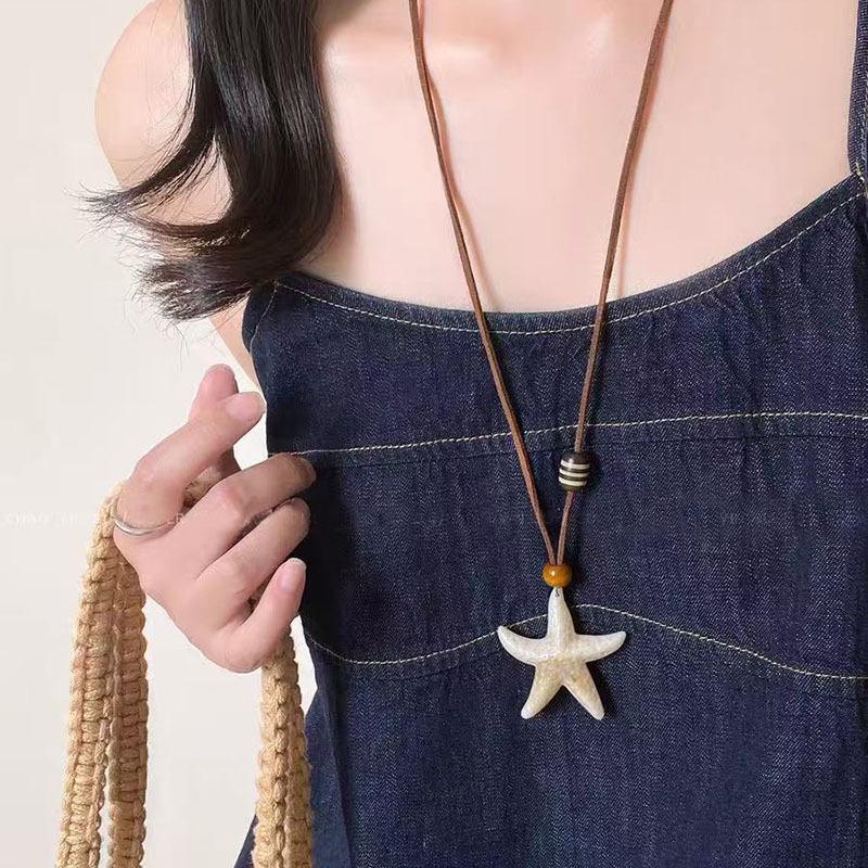 

Ocean Patrick Star Long Necklace Women s Niche Vintage Versatile Sweater Chain Neck