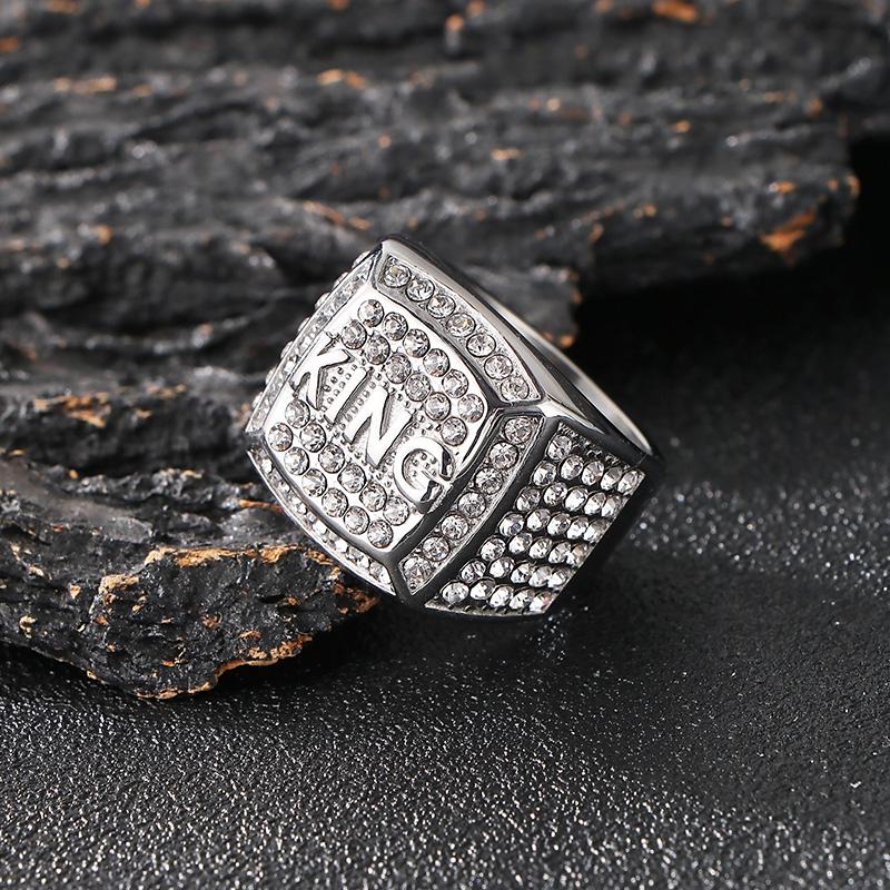 

Full Zirconia King s Ring for Men Shiny Hip Hop Stainless Steel Jewelry Male Glamour Gift Square Large Rings Trendy Anillos 8