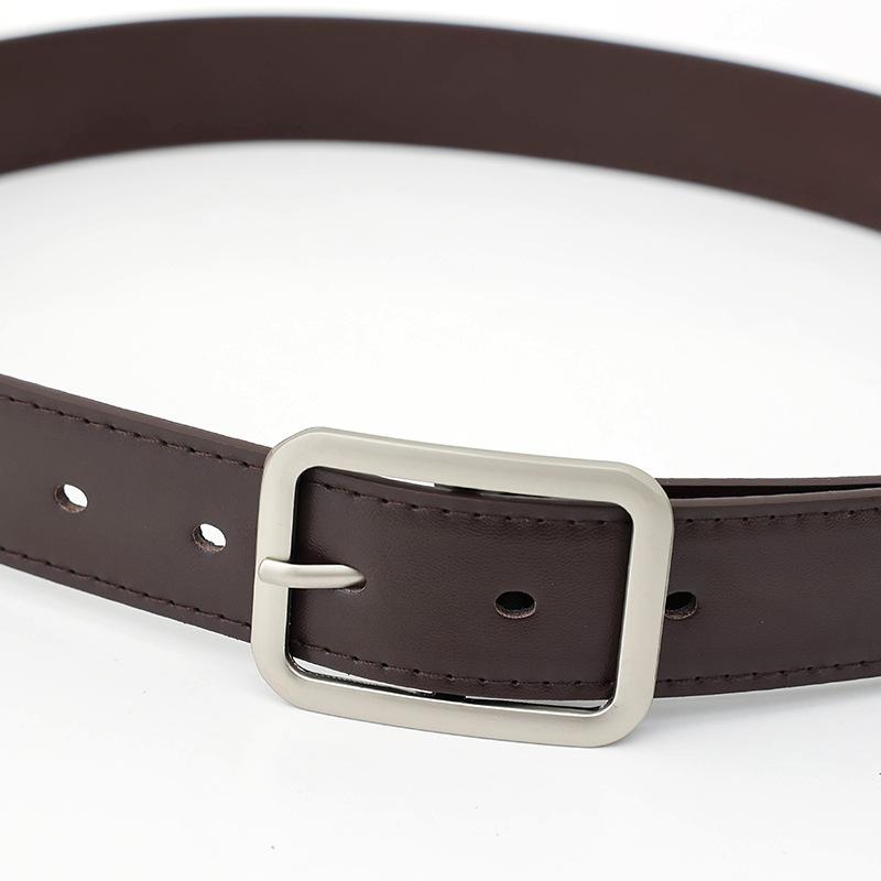 Belt Women's Korean New Versatile Jeans Decorative Belt Male Student Belt Matte Silver Fresh and Sweet