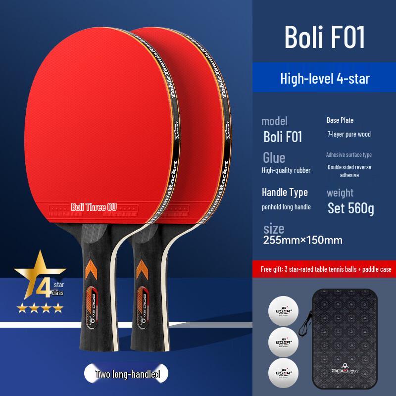 Bo Li Professionelles Tischtennis-Schläger-Set mit Schlägerhülle & Bällen