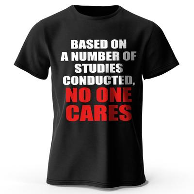 Men's No One Cares Printed T-Shirt 100% Cotton Oversized Edgy Graphic Tees for Women Summer Tops Punk Streetwear