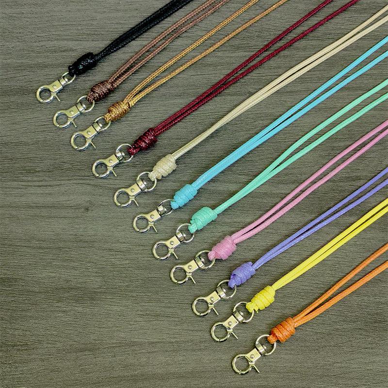 Solid Color Mobile Phone Lanyard Wax Line Long Multi-Color Anti-Lost Rope Versatile Glasses Clip Change Bag Necklace Lanyard