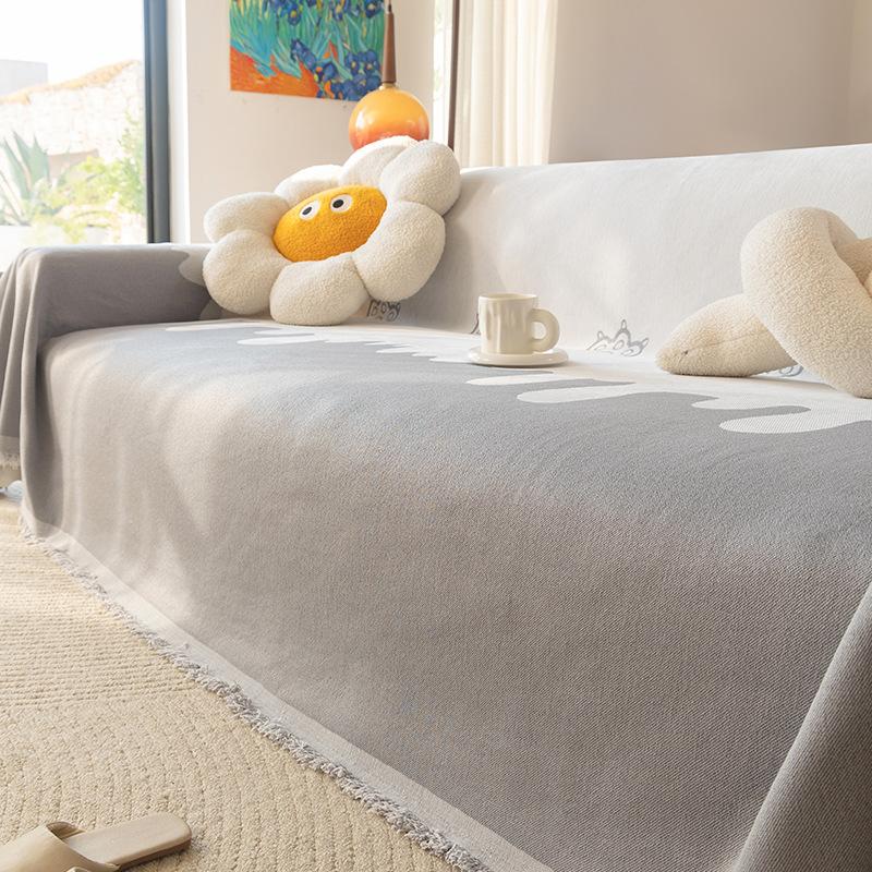 Super Soft Living Room Chenille Sofa Towel Full Cover Anti Slip Dust Cover For All Seasons Pet Friendly Furniture Slipcover