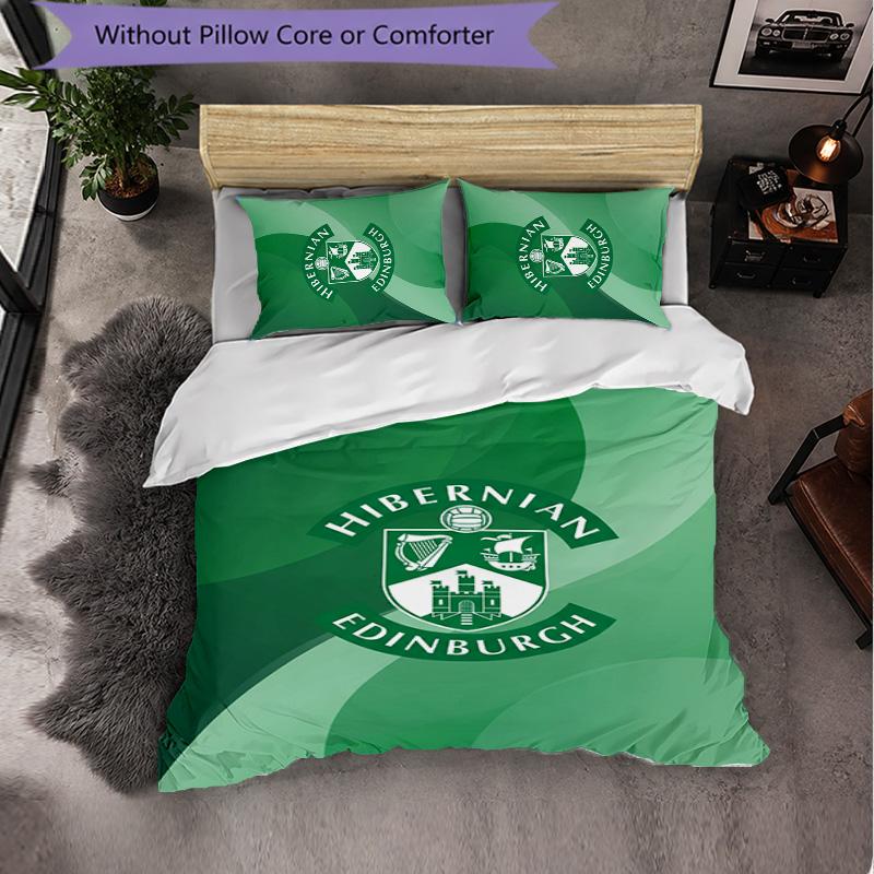 Biancheria da Letto a Tema Hibernian FC Set 3 Pezzi Copripiumino Biancheria da Letto Decorativa Per Stanza Adolescenti Decorazione Casa