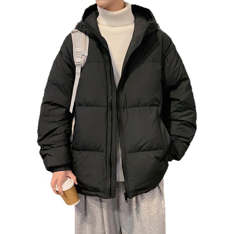 White duck down jacket men's new winter thickened hooded Hong Kong style ruffian handsome versatile loose down jacket