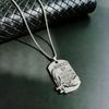 European & American Stainless Steel Eagle Dog Tag Necklace - Trendy Hip Hop Pendant for Men