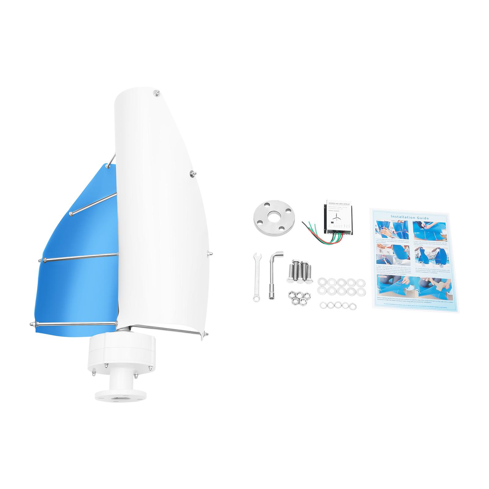 24V 100W Vertical Axis Wind Turbine - Wind Generator with Controller & Low Wind Start Low-Noise for Home/Business/Boats