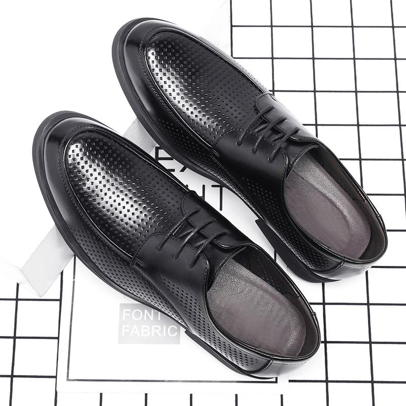 Business hollow leather shoes men's British style cowhide suit soft sole formal wear men's shoes best man wedding shoes