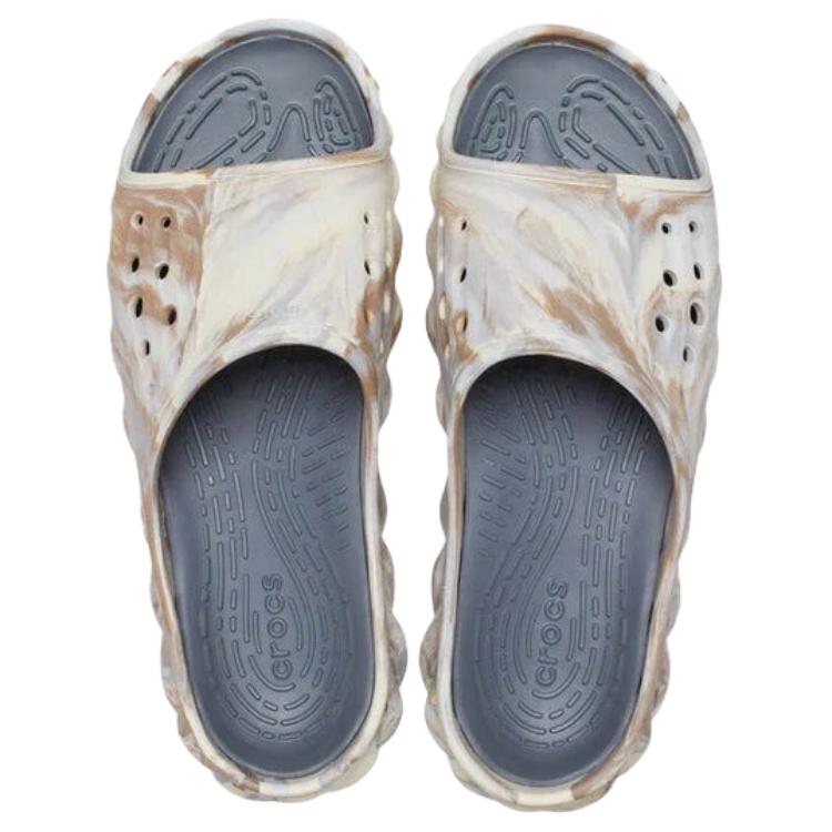 Crocs Echo Casual Comfortable Anti-Friction Slide Sandals Unisex Sandals Gray Brown 208467-2Y3