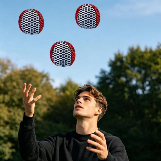 3Pcs Set Filled Toss Soft Fabric Football Bags Balls Juggling Balls