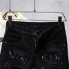 Men's Summer Unique Loose Hip Hop Black Denim Shorts