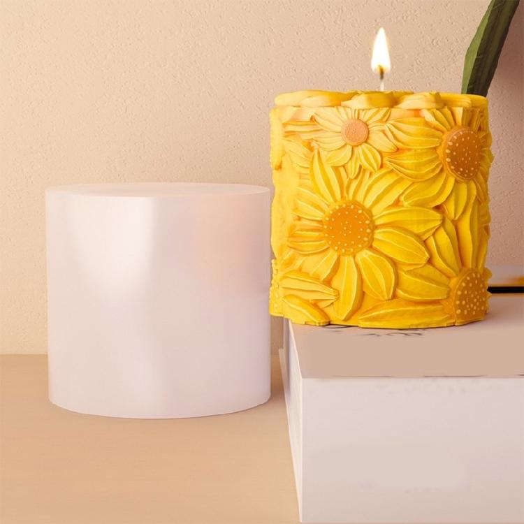 Easy to Use Sturdy Silicones Molds Home Accessory Portable for Customes Candle Creation with Fine Flowers Embossments