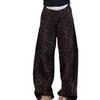 Plus Size Leopard Print High Waist Wide Leg Jeans for Women (Autumn/Winter 2025)