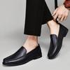Large size 46 cowhide men's casual little white shoes business dress foot cover hollow breathable leather shoes